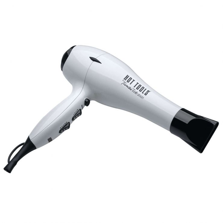 Hot Tools White Tourmaline Tools 2000 Turbo Ionic Dryer with 6 Speed Settings for all Hair Types