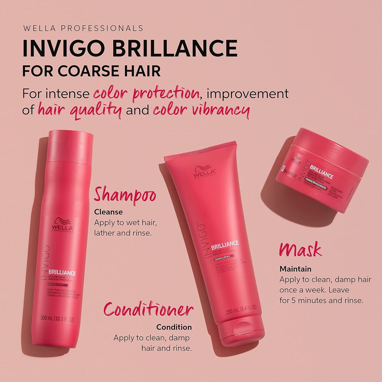 Wella Brilliance Shampoo for Coarse Hair 32.8oz/1L