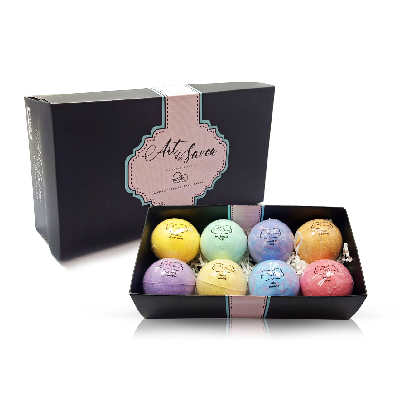 8pc Bath Bomb Luxury Gift Set Uplifting Fragrances Soothes Body and Mind Conditioning Skin with Shea Butter