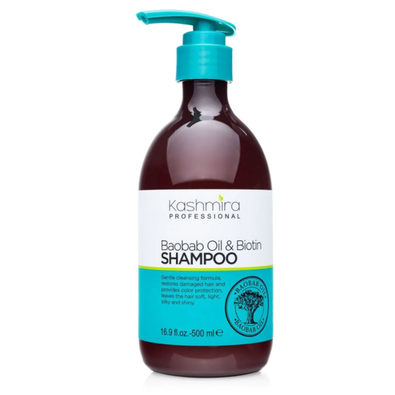 Kashmira Baobab Oil & Biotin Shampoo - Gentle Cleansing Formula, Restores Damaged Hair and Provides Color Protection, Results in Soft, Light, Silky and Shiny Hair