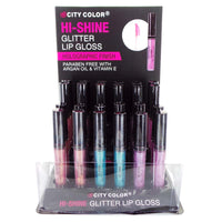 Thumbnail for CITY COLOR Hi-Shine Glitter Lip Gloss, Holographic Finish Display Set, 24 pieces