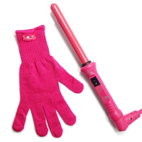 Thumbnail for 19mm Tourmaline Ceramic Curling Iron Clipless Hair Twister Pink with Protective Glove