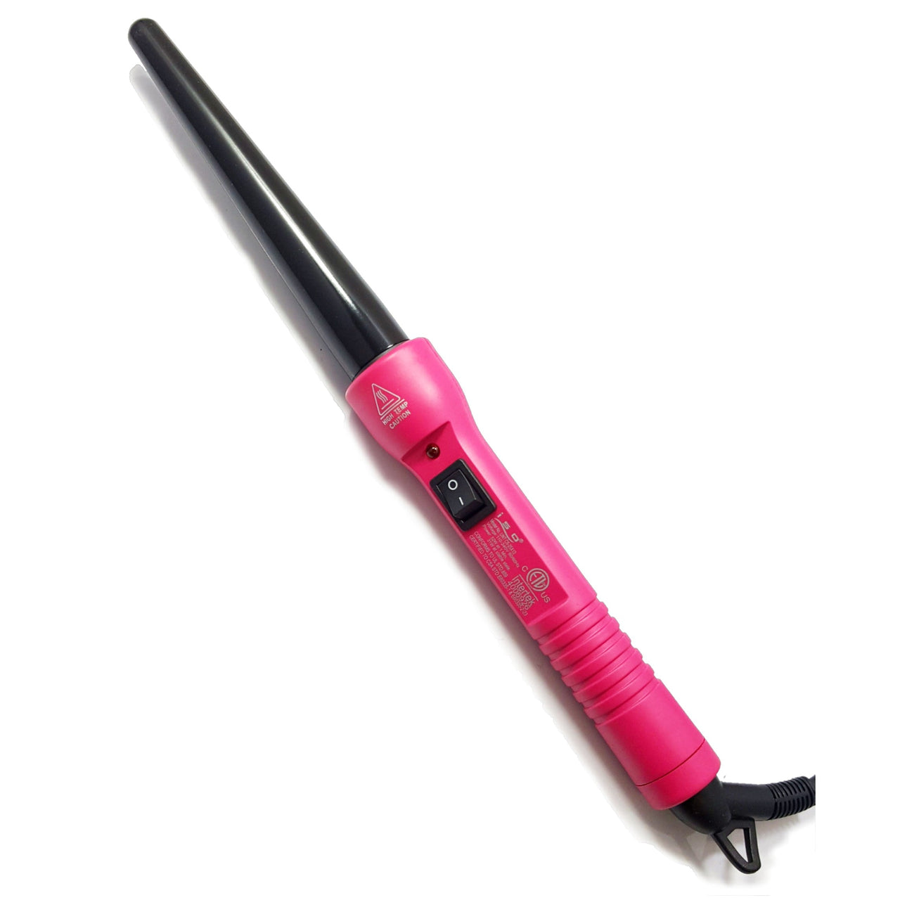 25-13mm Tapered Tourmaline Ceramic Curling Iron Clipless Hair Twister With Protective Glove Pink Black