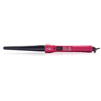 Thumbnail for 25-13mm Tapered Tourmaline Ceramic Curling Iron Clipless Hair Twister With Protective Glove Pink Black