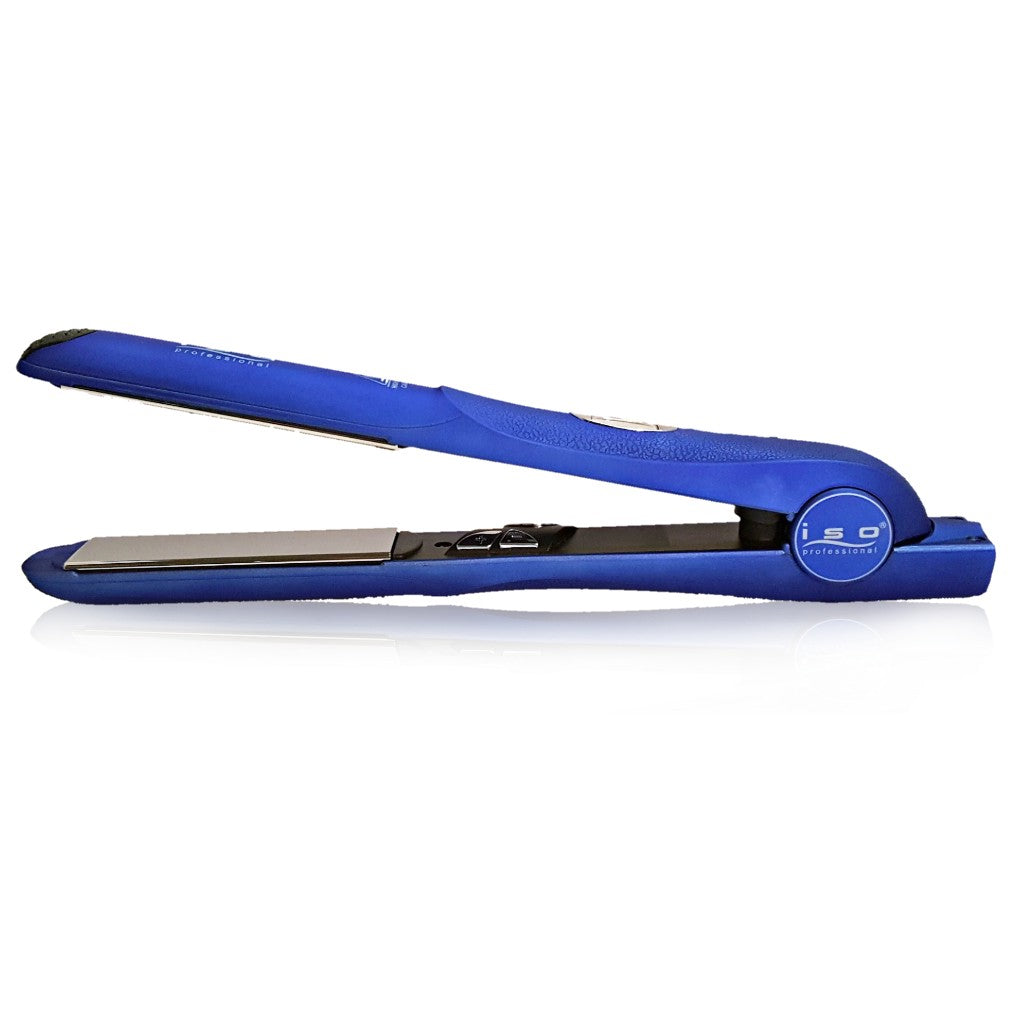 Gold Collection 1.25" Titanium Flat Iron Hair Straightener Digital Infrared with Adjustable Temperature Blue