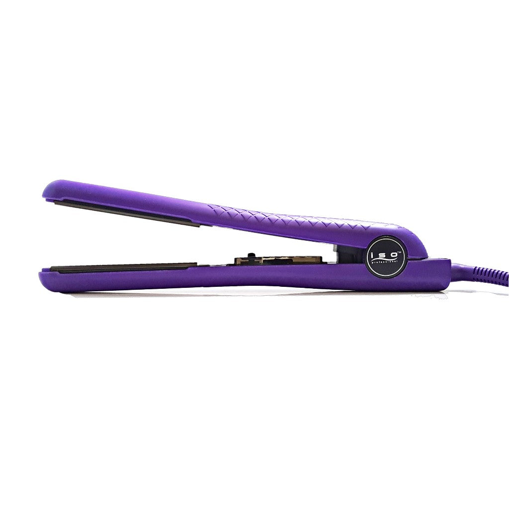 Hair Styling Set 1.25" Hair Straightener, Curling Iron Wand and Mini Flat Iron Solid Purple