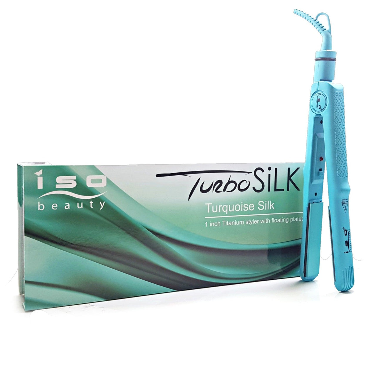 Turbo Silk 1.25" Tourmalin Ceramic Flat Iron Anti-Frizz Hair Straightener Turquoise