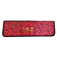 Thumbnail for Heat Protective Mat Soft Touch Felt Exterior Velcro Closure for Easy Travel - Red Leopard