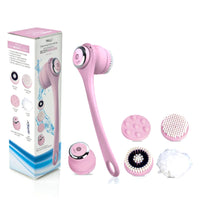 Thumbnail for Wireless Waterproof Cleansing and Exfoliating Body Brush Set with 3 Speed 4 Brush Heads Light Pink