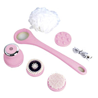 Thumbnail for Wireless Waterproof Cleansing and Exfoliating Body Brush Set with 3 Speed 4 Brush Heads Light Pink