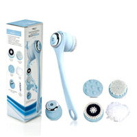 Thumbnail for Wireless Waterproof Cleansing and Exfoliating Body Brush Set with 3 Speed 4 Brush Heads Light Blue