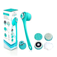 Thumbnail for Wireless Waterproof Cleansing and Exfoliating Body Brush Set with 3 Speed 4 Brush Heads Turquoise