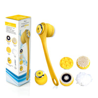 Thumbnail for Wireless Waterproof Cleansing and Exfoliating Body Brush Set with 3 Speed 4 Brush Heads Yellow