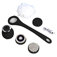 Thumbnail for Wireless Waterproof Cleansing and Exfoliating Body Brush Set with 3 Speed 4 Brush Heads Matte Black