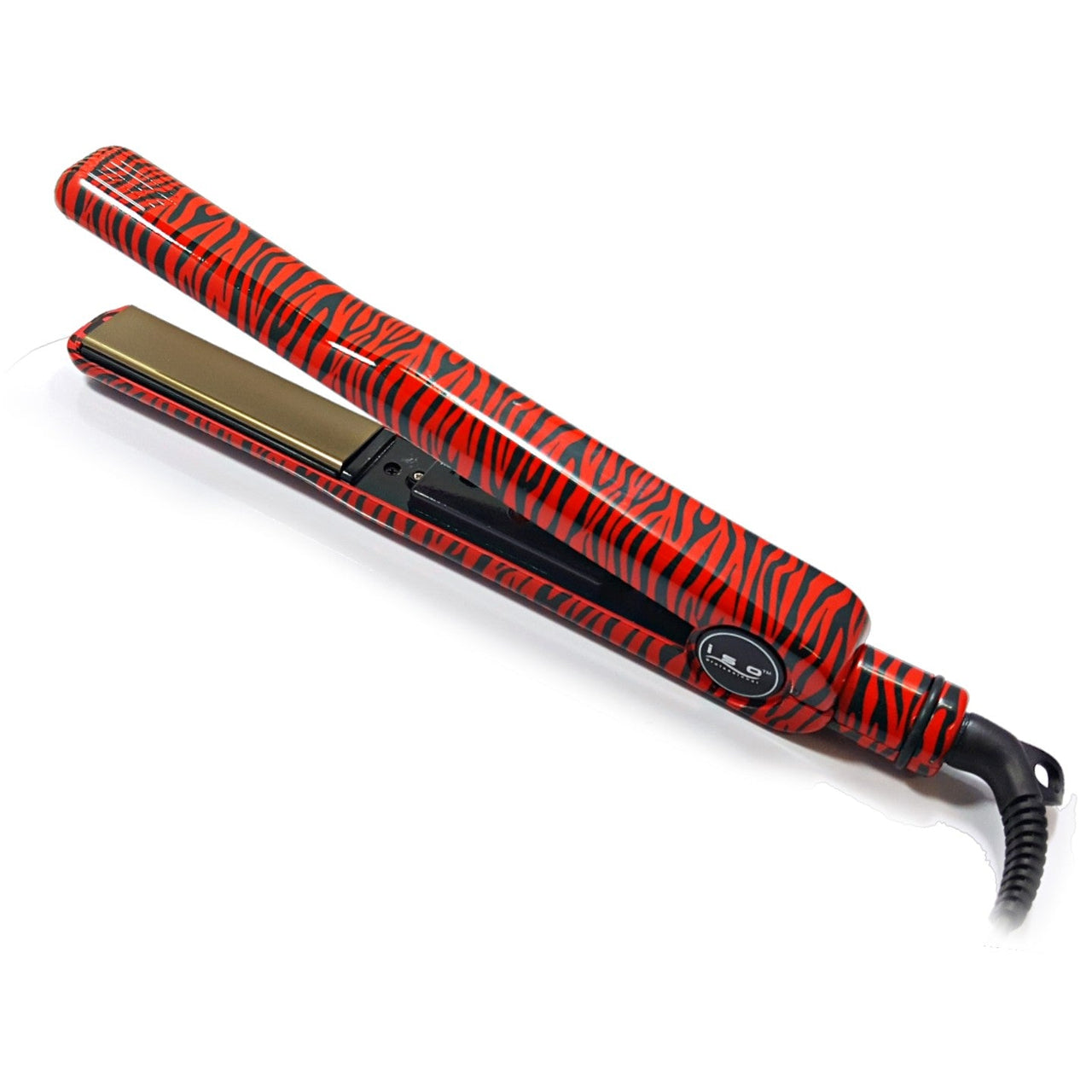 Turbo Silk Limited Edition 1.25" Titanium Flat Iron Hair Straightener with Adjustable Temperatures Red Zebra