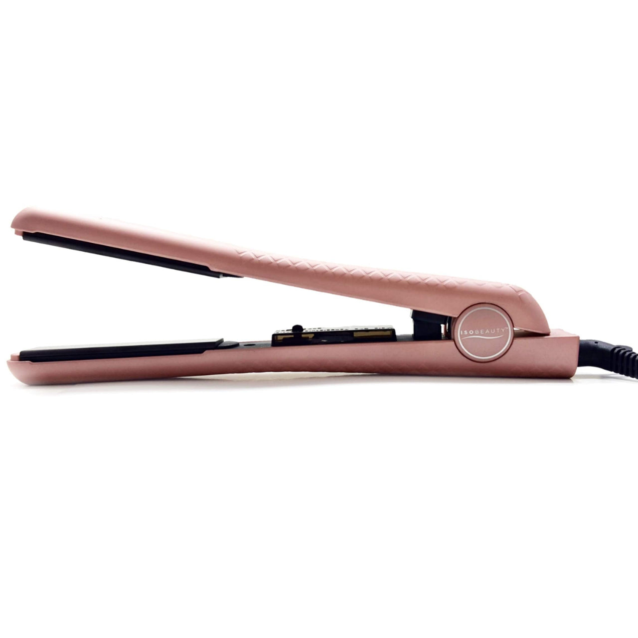 Soft Touch 1.25" Ceramic Plates Flat Iron Straightener with Adjustable Temperature Rose Gold