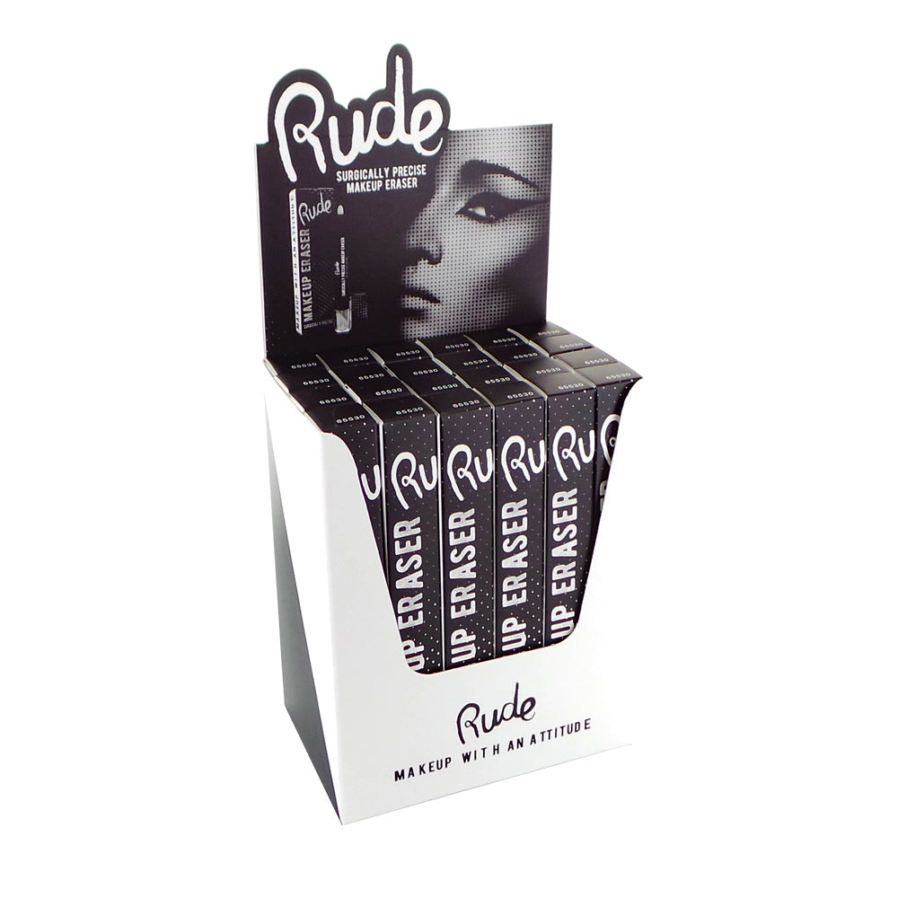 RUDE Surgically Precise Makeup Eraser Display Set, 24 Pieces