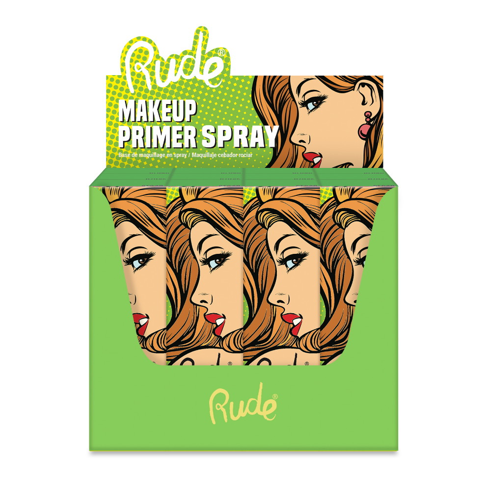RUDE Make Up Primer Spray Paper Display Set, 12 Pieces