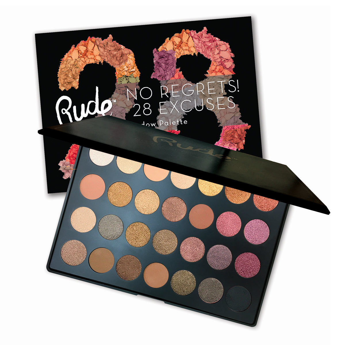 RUDE No Regrets! 28 Excuses Eyeshadow Palette (DC)