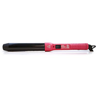 Thumbnail for 32mm Tapered Tourmaline Ceramic Cool Tip Curling Iron Clipless Hair Twister With Protective Glove Pink Black