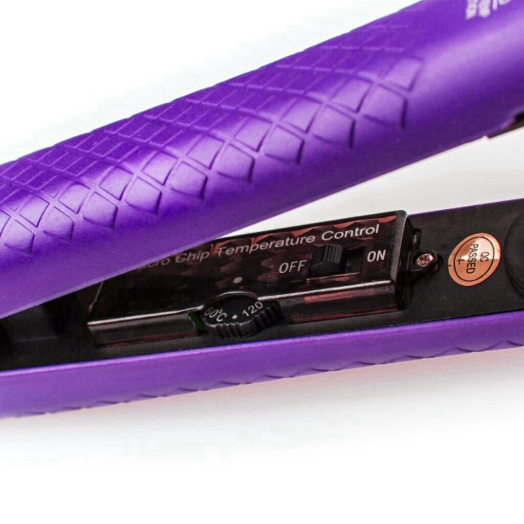 Purple Spectrum Pro 1.25" Ceramic Plates Flat Iron Straightener with Adjustable Temperature