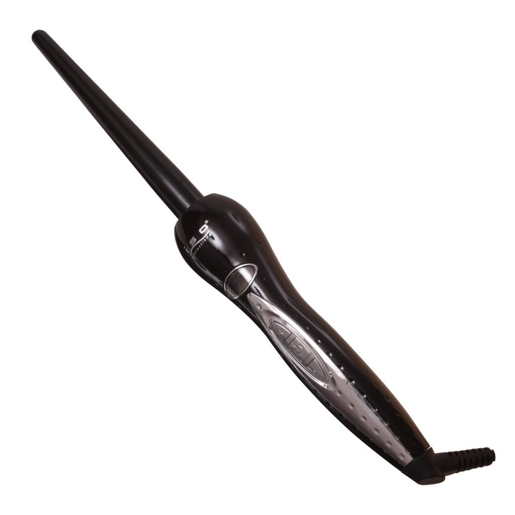 Digital 9-18mm Tourmaline Ceramic Curling Iron Clipless Hair Twister Black