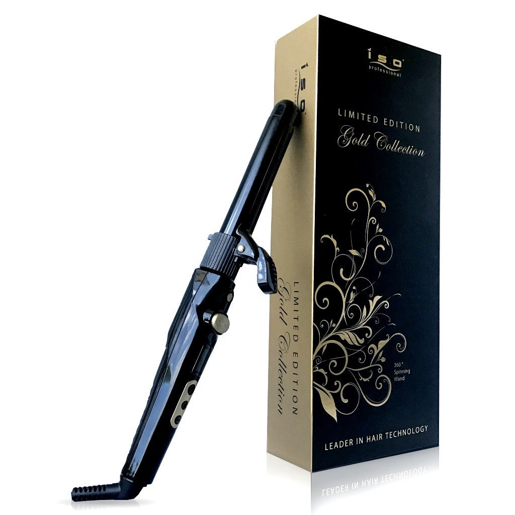 360 Rotating 25mm Digital Curling Iron Wand Cool Tip with Adjustable Temperature